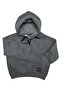 Children's Oversize Sweat-Shirt Hoodie 3 Yarn Fleece-Lined Anthracite - 4