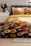 Flower Daisy 3D Cotton Satin Double Duvet Cover Set - 3