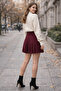 Women's Pleated Mini Knit Skirt - 4