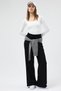 Black Elastic Waist Wide Leg Women's Sweatpants 9218m - 7