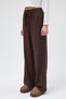 Brown Elastic Waist Wide Leg Women's Sweatpants 9214m - 3