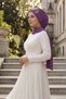 Ready-To-Wear Turban with Low-Cut Neckline and Gold Accessories, Light Purple, Ht-11A - 2