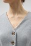Gray Pocketed Buttoned Cardigan and Long Skirt Set 3109A - 4