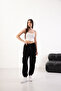 Women's Soft Textured Modal Fabric Pocket Detailed Elastic Leg Cargo Pants - 5