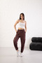Women's Soft Textured Modal Fabric Pocket Detailed Elastic Leg Cargo Pants - 8