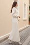11032-11 Ribbed Knitwear Dress with Zipper on the Collar, Stone Color - 2