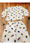 Children's Patterned Long Sleeve Pajama Set with Snap Buttons on the Shoulders - 2