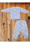 Children's Patterned Long Sleeve Pajama Set with Snap Buttons on the Shoulders
