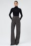 Anthracite High Waist Double Button Wide Leg Women's Trousers 5010
