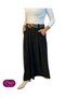 Italian Pleated Long Velvet Skirt with Belt Detail Italian Design - 6
