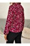 Patterned Women's Blouse – Transitional, Relaxed Fit, V-Neck, Elastic Sleeves, Single Jersey Fabric - 3
