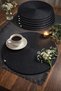 6 Black Placemats 35cm/ Placemat - 3