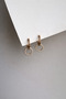 Steel Rose Gold Stone Circle Dangle Lazy Earrings -Not Tarnish-
