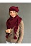 Hand Knitted Women's Beanie Neck Collar Women's Shawl Set - 8