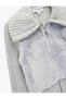 Slim Fit Long Sleeve Mock Neck Zippered Faux Fur Cardigan - 6