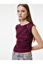 Slim Fit Boat Neck Lace Detail Sleeveless Blouse - 2