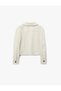 Short Coat with Cashmere Pockets, Long Sleeves, Zipper Closure - 4