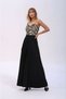 Women's Strapless Sweetheart Neckline Ruched Long Maxi Length Black Ecru Curve Evening Dress Elegant Evening Dress - 4