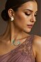 Brass Pearl Detailed Half Hoop Vintage Women's Earrings – Elegant & Stylish Design - 5