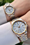Gold Silver Color Lover Couple Two Wristwatches - 2