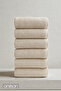 6-Piece Plain Beige Hand Towels - 50X90 Cm, 225 Gr, 100% Cotton, Spa and Hotel Towels