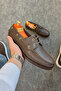 Coffee Coffee Summer Leather Men's Shoes-Coffee Leather Summer Men's Shoes - 4