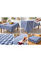 Checkered Tablecloth, Table Cloth, Picnic Cover, Duck Fabric, Water and Stain Repellent, Bohemian Style