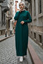 Slit Detailed Knitwear Dress S510 Emerald Green - 2