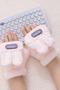 Women's Plush Rabbit Ear Fingerless Gloves – Winter Warm Soft Fleece Gloves - 3