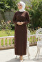 Slit Detailed Knitwear Dress S510 Brown