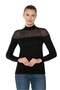 8540 Lace Top Turtleneck Long Sleeve Women's Bodysuit - 2