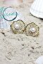 Ocean Zircon Stone Flower Model Pearl Detail Women's Earrings – Elegant & Sparkling Design - 3