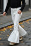 Girl's Cream Spanish Flared High Waist Elastic Leggings Pants October 29 Show Outfit - 8
