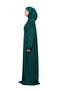 Practical One-Piece Cotton Bat Sleeve Attachable Organic Prayer Dress with Headscarf Green - 3