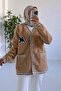 Buklet Tesettür Knitwear Cardigan - Camel
