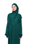 Practical One-Piece Cotton Bat Sleeve Attachable Organic Prayer Dress with Headscarf Green - 2