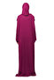 Practical One-Piece Cotton Bat Sleeve Attachable Organic Prayer Dress with Headscarf Dark Fuchsia - 5