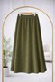 Women's Elastic Waist Soft Textured Dabıl Fabric Flared Skirt