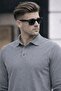 Men's Polo Neck Knitwear Gray Loose Basic Sweater - 6