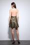 Khaki Halter Neck Satin Short Dress - 6