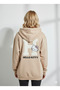 Women's Hooded three-thread hello kitty b Printed soft touch cotton-lined long sleeve sweatshirt - 3
