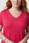 Women's Plus Size V-Neck Pink T-Shirt – Relaxed Fit, Breathable Fabric, Available in Sizes up to 6XL - 4