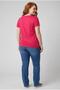 Women's Plus Size V-Neck Pink T-Shirt – Relaxed Fit, Breathable Fabric, Available in Sizes up to 6XL - 6