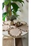 Aura 2-Piece Linen Stain-Resistant Beige Ruffled Round American Placemat