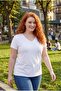 Women's Plus Size V-Neck White T-Shirt – Relaxed Fit, Breathable Fabric, Sizes up to 6XL Available - 2