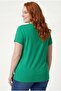 Women's Plus Size V-Neck Green T-Shirt – Relaxed Fit, Breathable Fabric, Sizes up to 6XL Available - 6