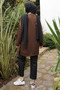Brown Crew Neck Modal Tunic - 4