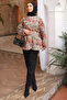 Cream Patterned Snap Fastener Jacket - 2