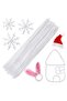 25 Pieces of White Chenille, Fuzzy Wire Suitable for Flower Making, 30 cm 6 mm - 2