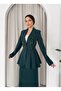 Hand-Embroidered Ruffled Blazer Skirt Two-Piece Set - 5